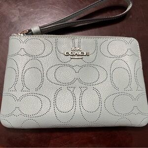 Coach Perforated Light blue Wristlet